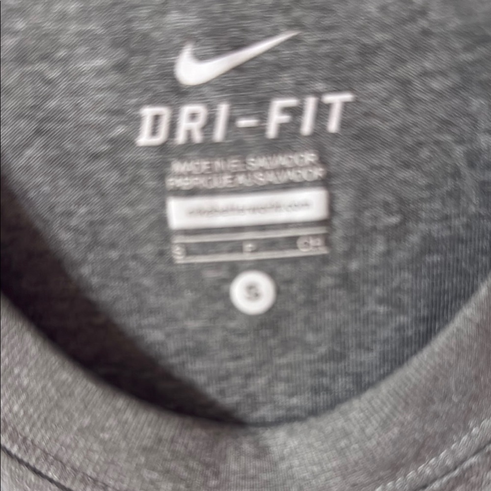 Nike Heather Gray Tee with Teal Swoosh - Picture 2 of 3